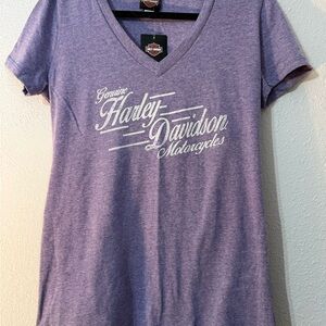 NWT Harley-Davidson Lavender V-Neck Tee (Billings Montana)